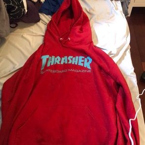 thrasher red hoodie